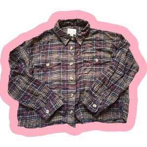 American Eagle Cropped Flannel